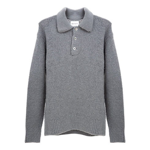 Norse Projects Rasmus Relaxed Brushed Polo Mouse Grey N45-0614 Degli Uberti